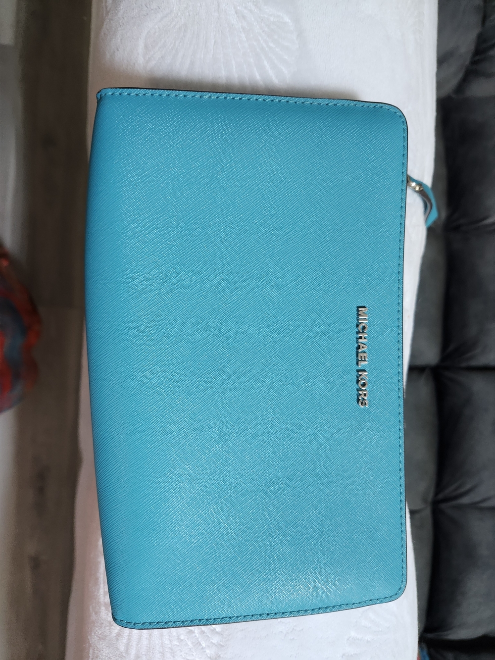 Michael Kors Turquoise Zip-Around Wallet